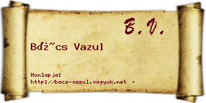 Bács Vazul névjegykártya
